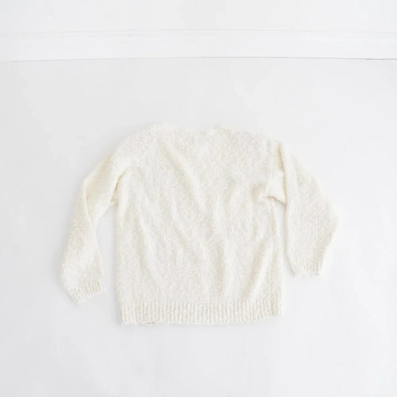 Vintage Hana Lee Cream Floral & Beaded Knit Crewneck  Sweater 2X - Picture 10 of 10